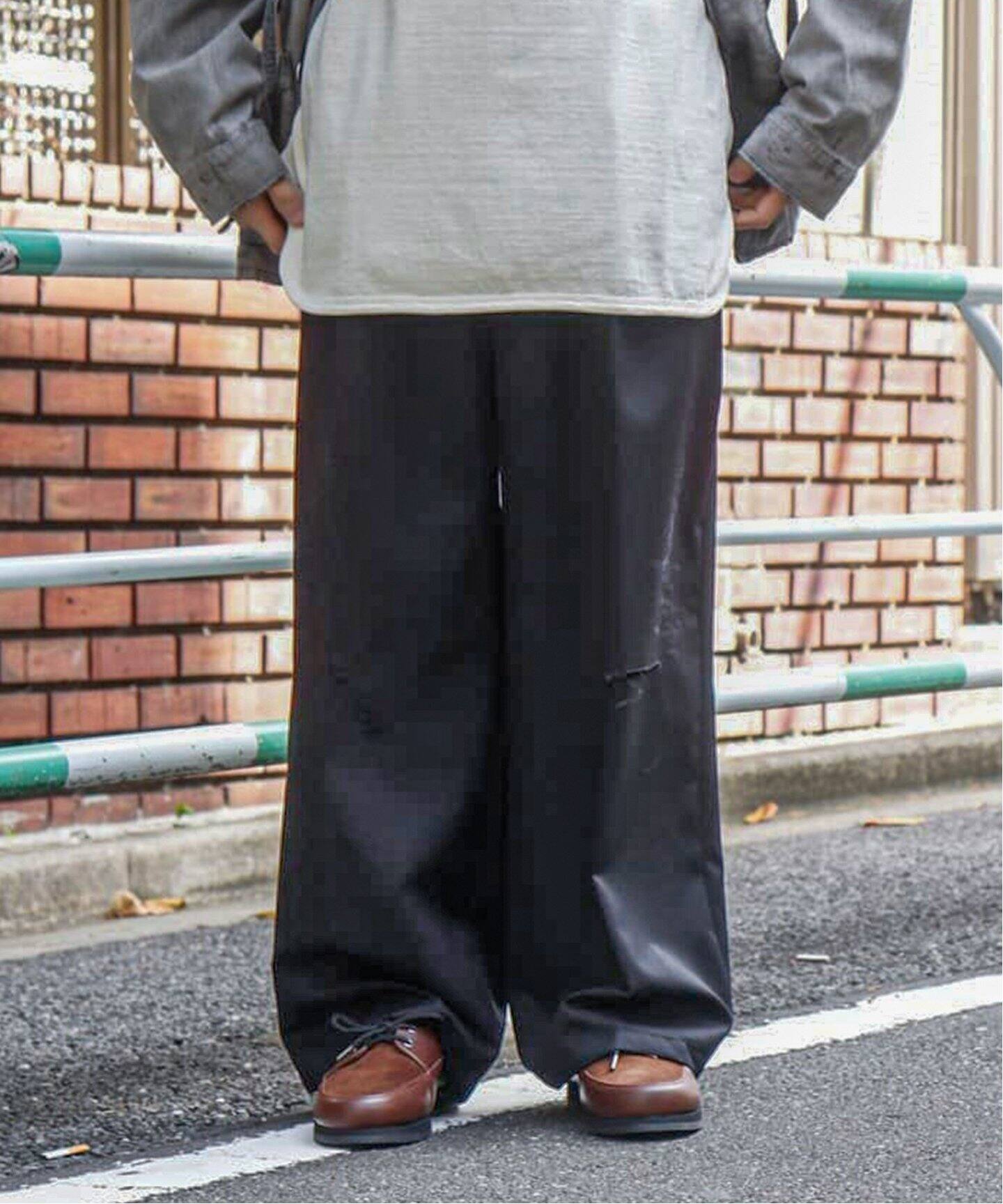 ANCELLM / アンセルム】WOOL DAMAGE WIDE SLACKS（スラックス）｜WISM 