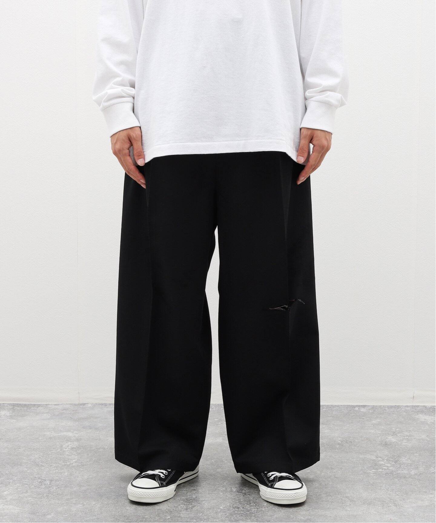 ANCELLM / アンセルム】WOOL DAMAGE WIDE SLACKS（スラックス）｜WISM 