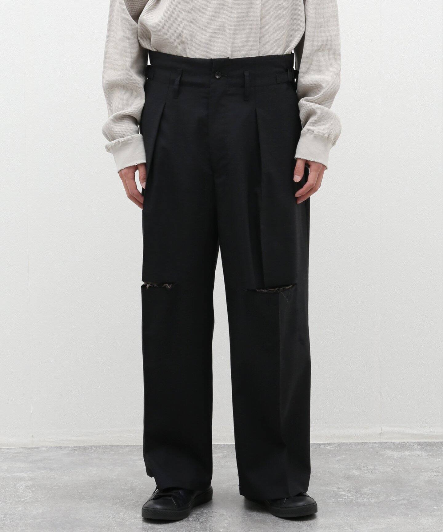 ANCELLM / アンセルム】WOOL DAMAGE WIDE SLACKS（スラックス）｜WISM  