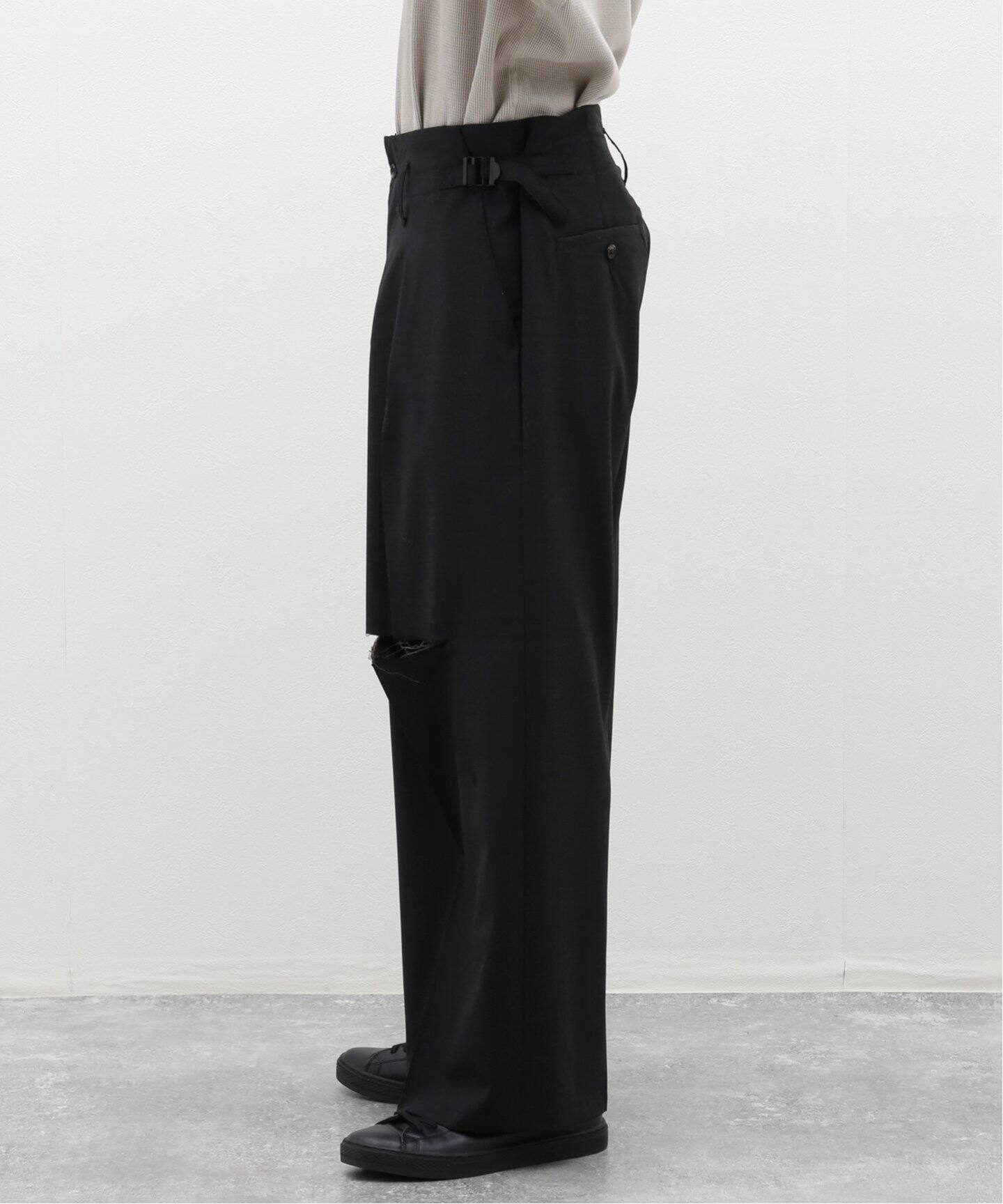 ANCELLM / アンセルム】WOOL DAMAGE WIDE SLACKS（スラックス）｜WISM 