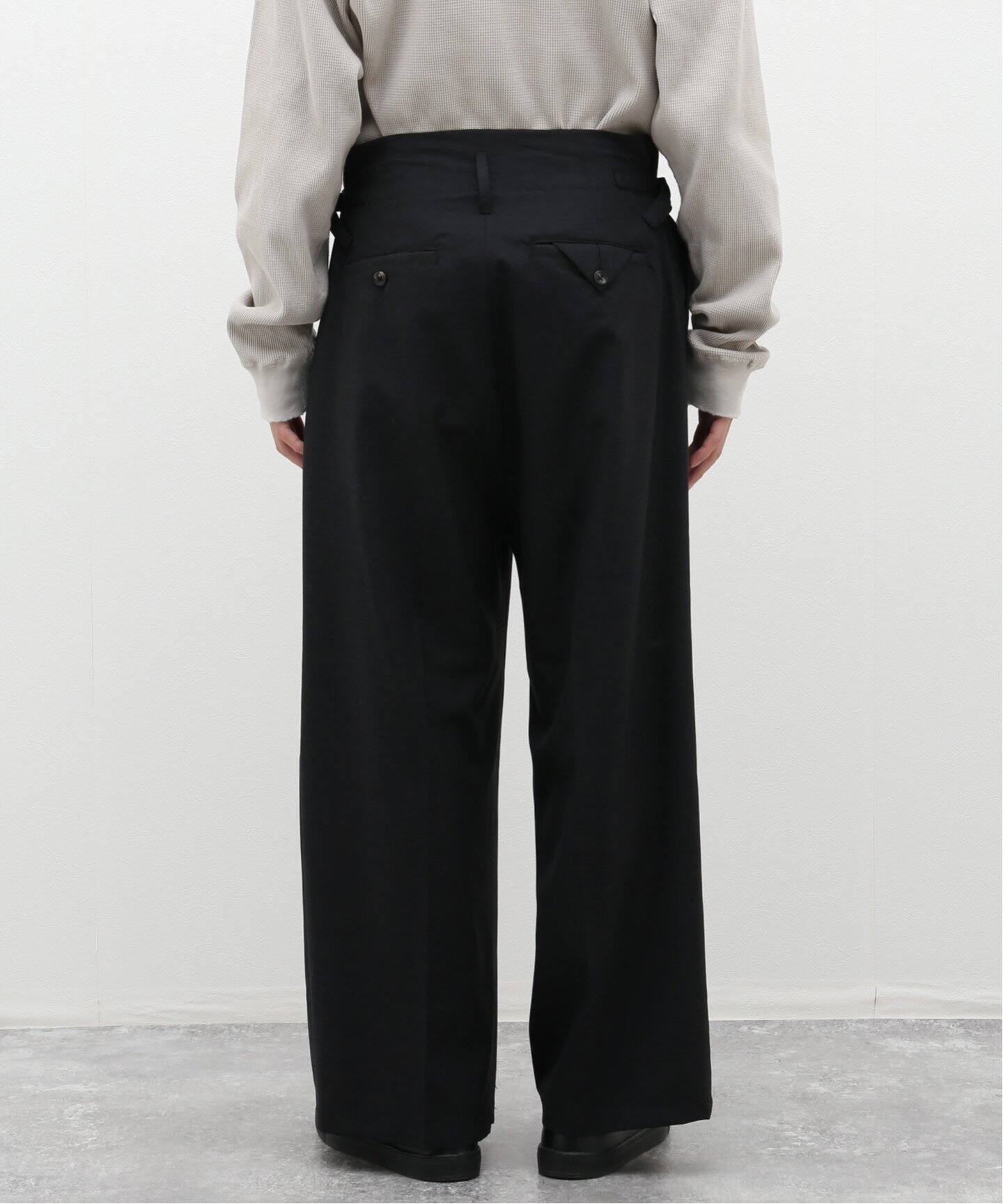 ANCELLM / アンセルム】WOOL DAMAGE WIDE SLACKS（スラックス）｜WISM 