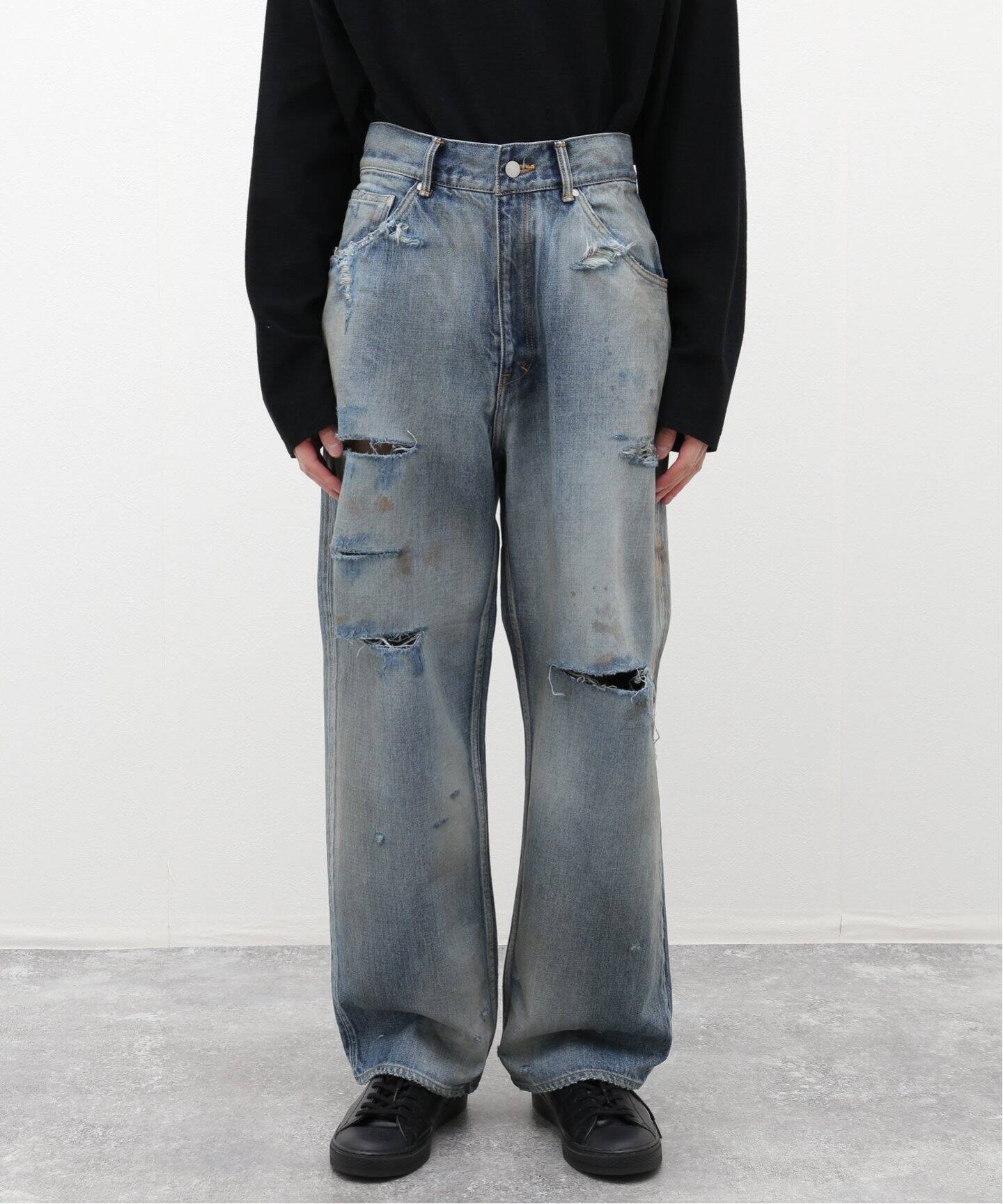 ANCELLM / アンセルム】CRASH SELVEDGE DENIM STRAIGHT 5P（デニム 