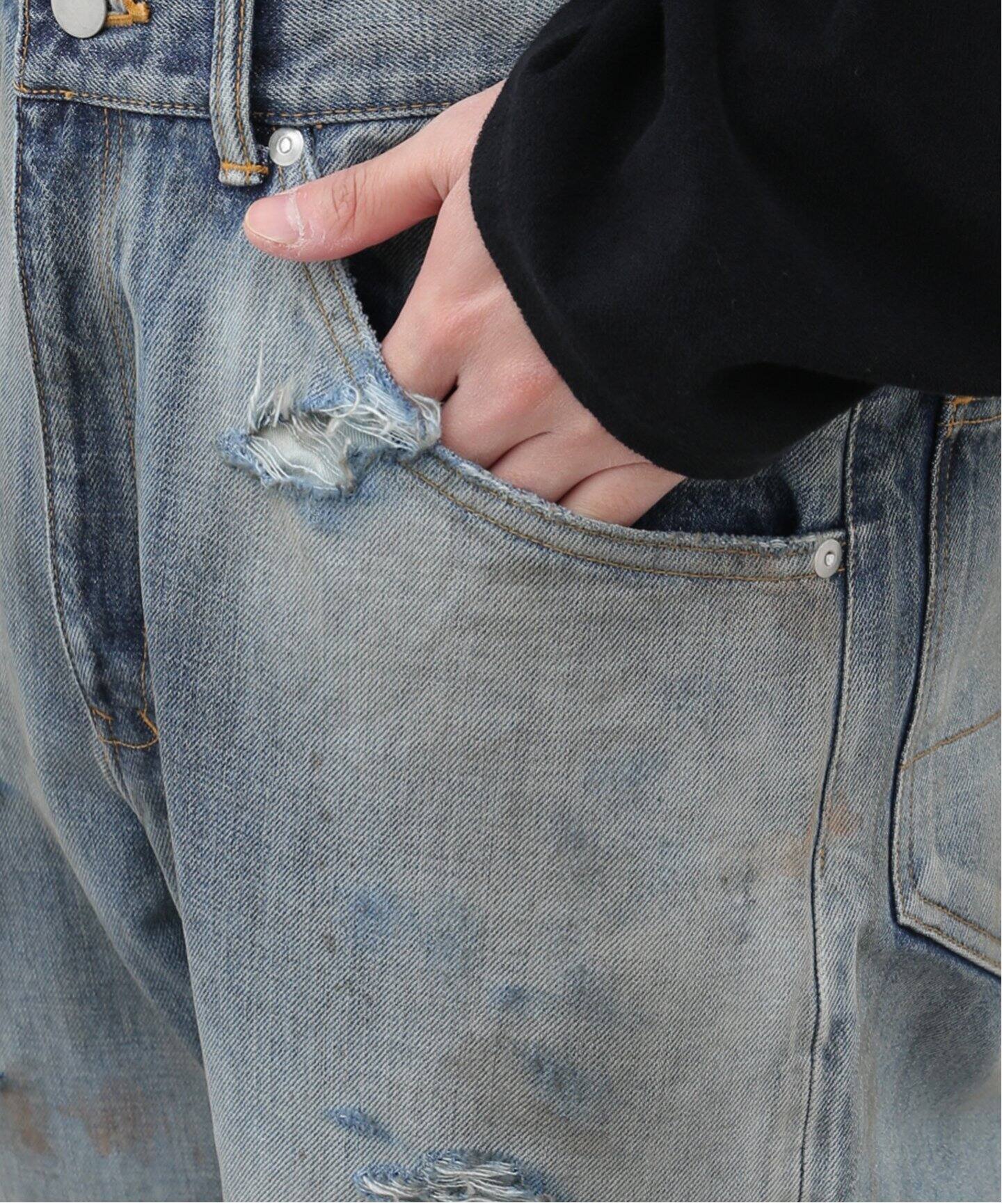 ANCELLM / アンセルム】CRASH SELVEDGE DENIM STRAIGHT 5P（デニム 