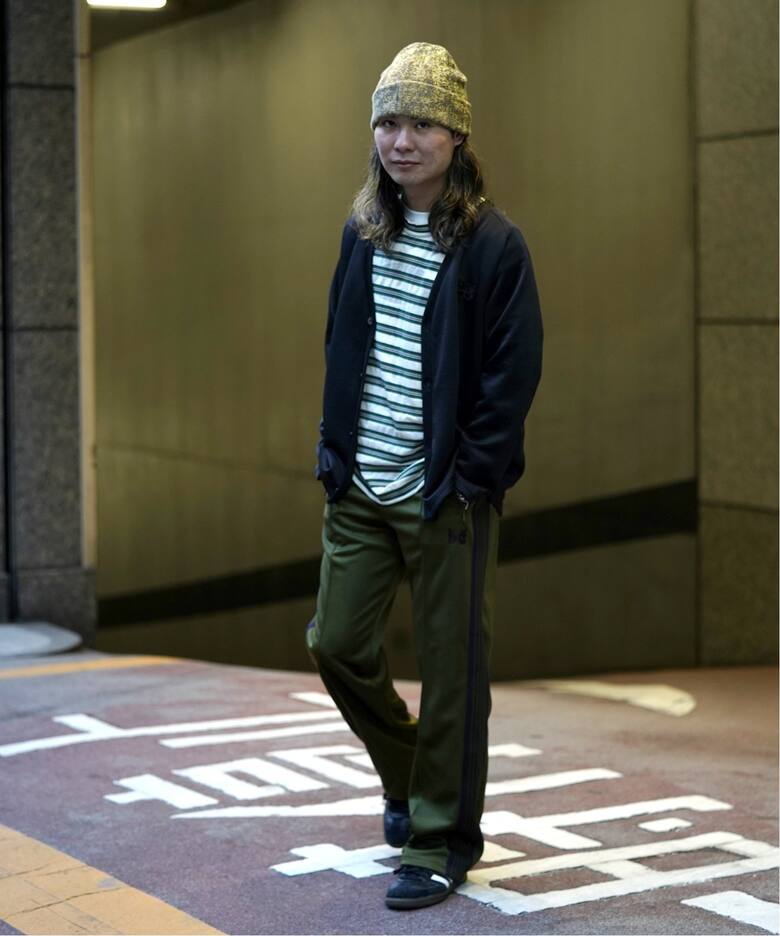 beams needles 撃ち ブラック ストレート マルチカラー トラックパンツ