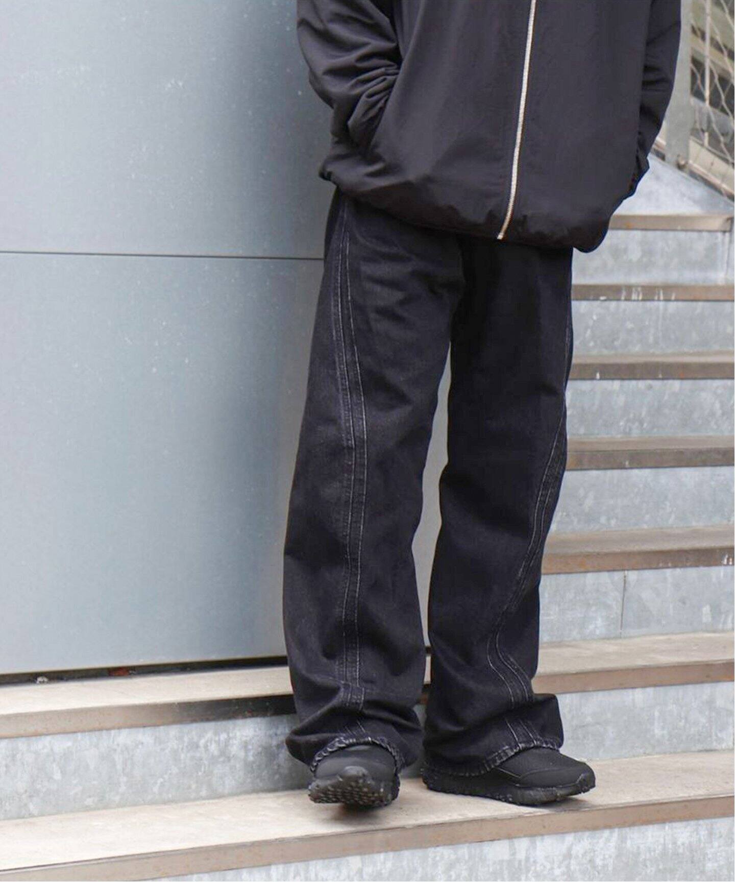 NVRFGT 3D 甘辛い Twisted Wide Leg Jeans ネヴァフォゲ