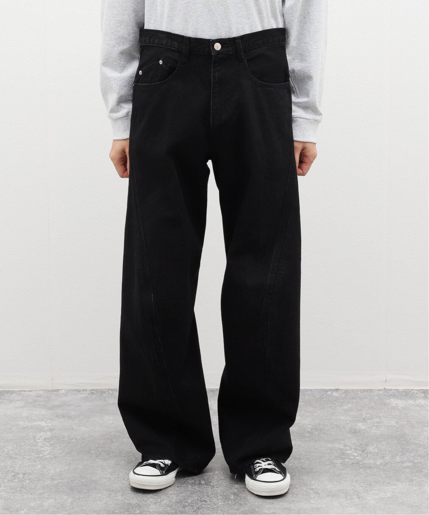 NVRFRGT / ネヴァーフォーゲット】3D TWISTED WIDE LEG JEANS F.BLK 