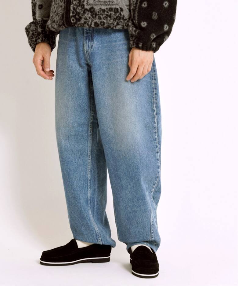 TANAKA / タナカ】TAPERED JEAN TROUSERS/MID BLUE（デニムパンツ 