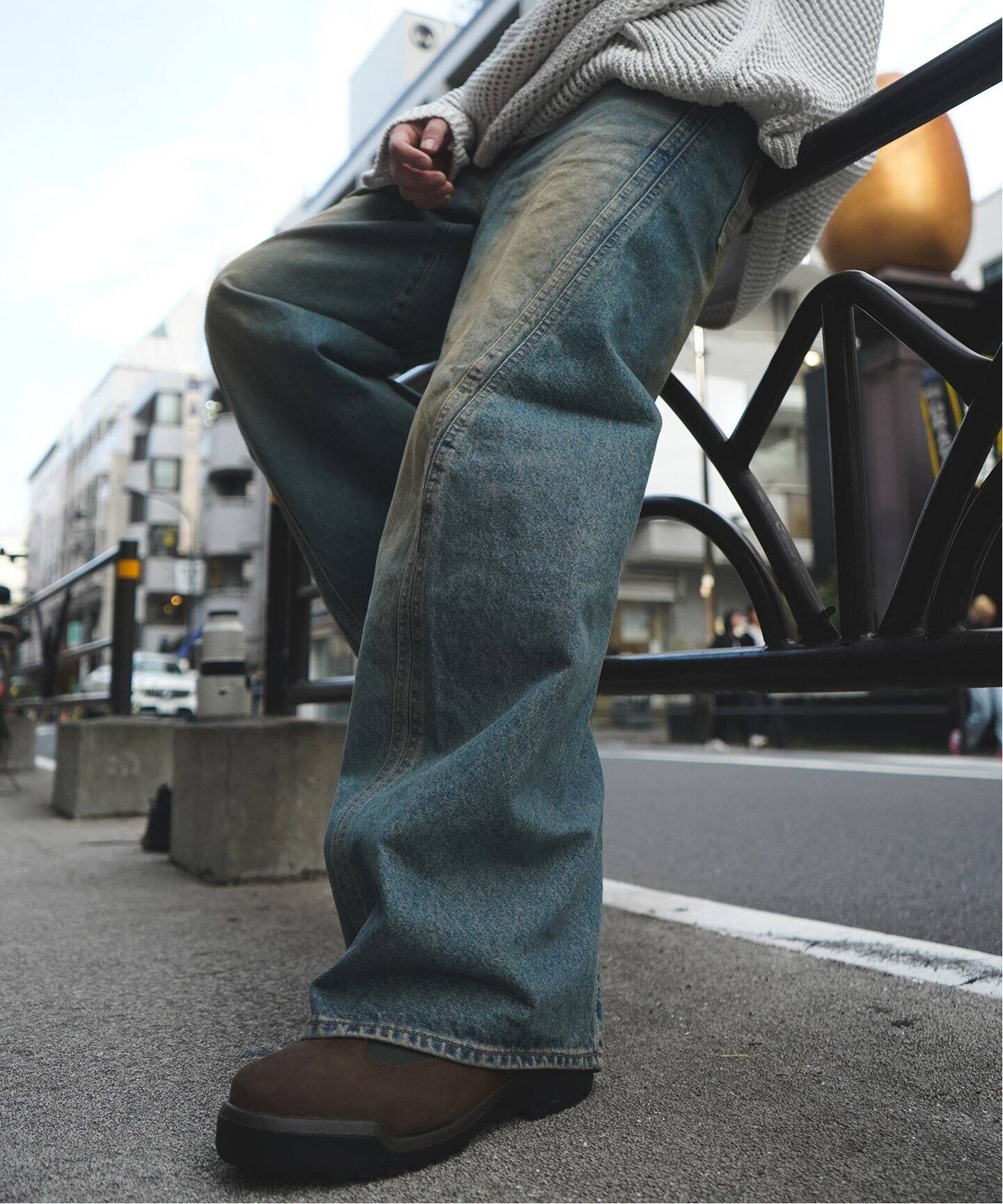 新古品NVRFRGT 3D TWISTED こか WIDE JEANS BLK