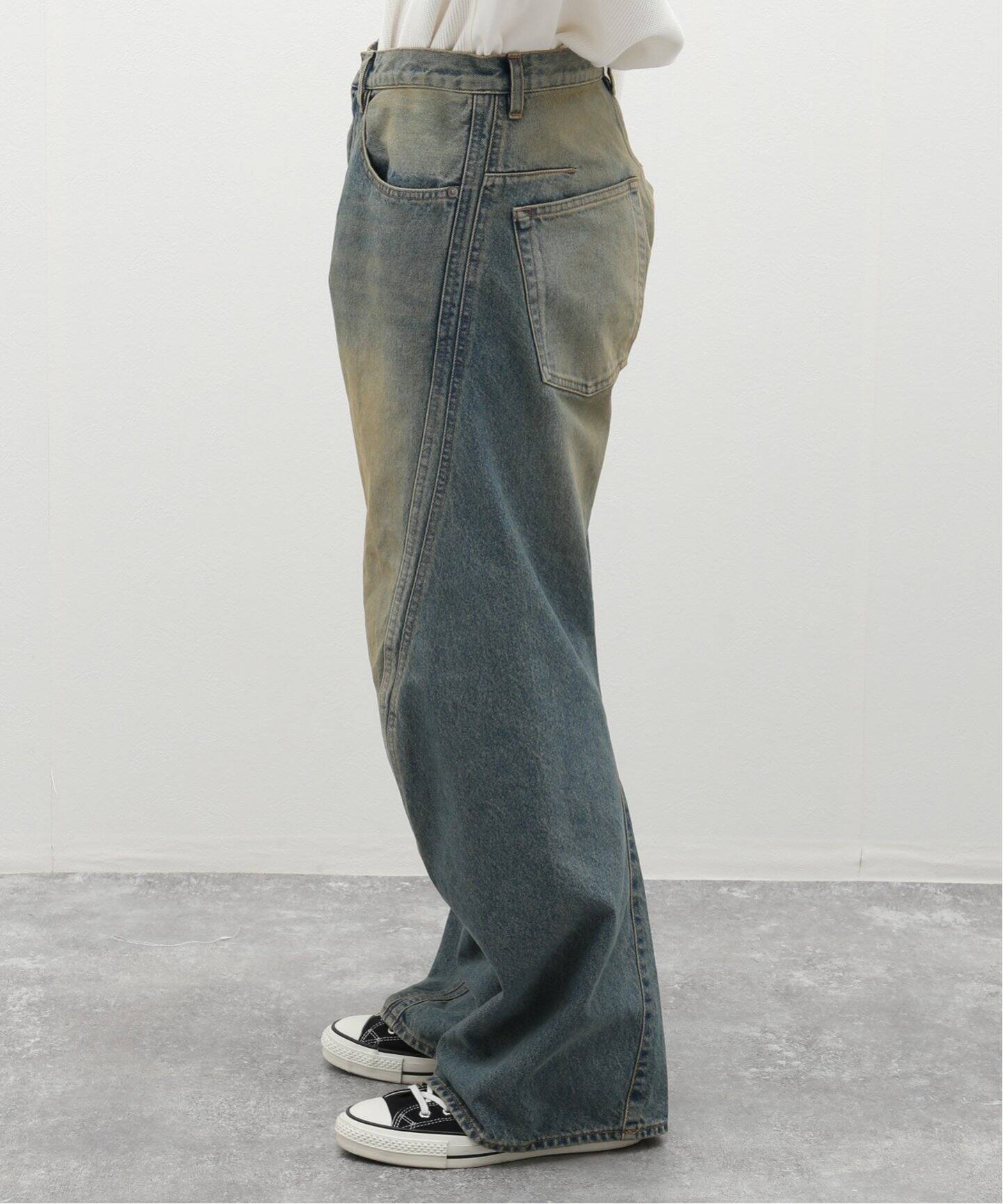NVRFRGT / ネヴァーフォーゲット】3D TWISTED WIDE LEG JEANS INDIGO  