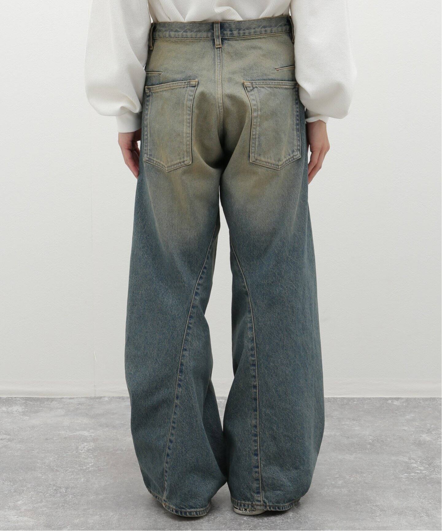 NVRFRGT / ネヴァーフォーゲット】3D TWISTED WIDE LEG JEANS INDIGO 