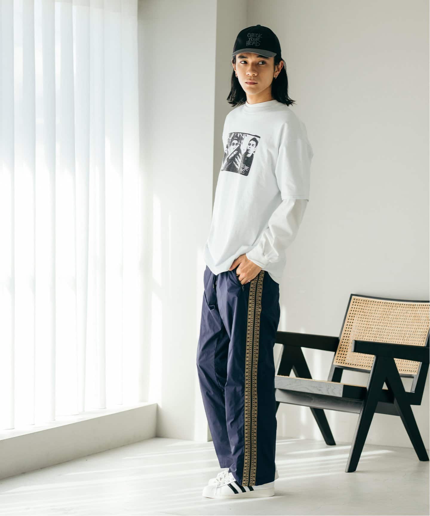 トライバルパターン ナイロントラックパンツ（ジャージ