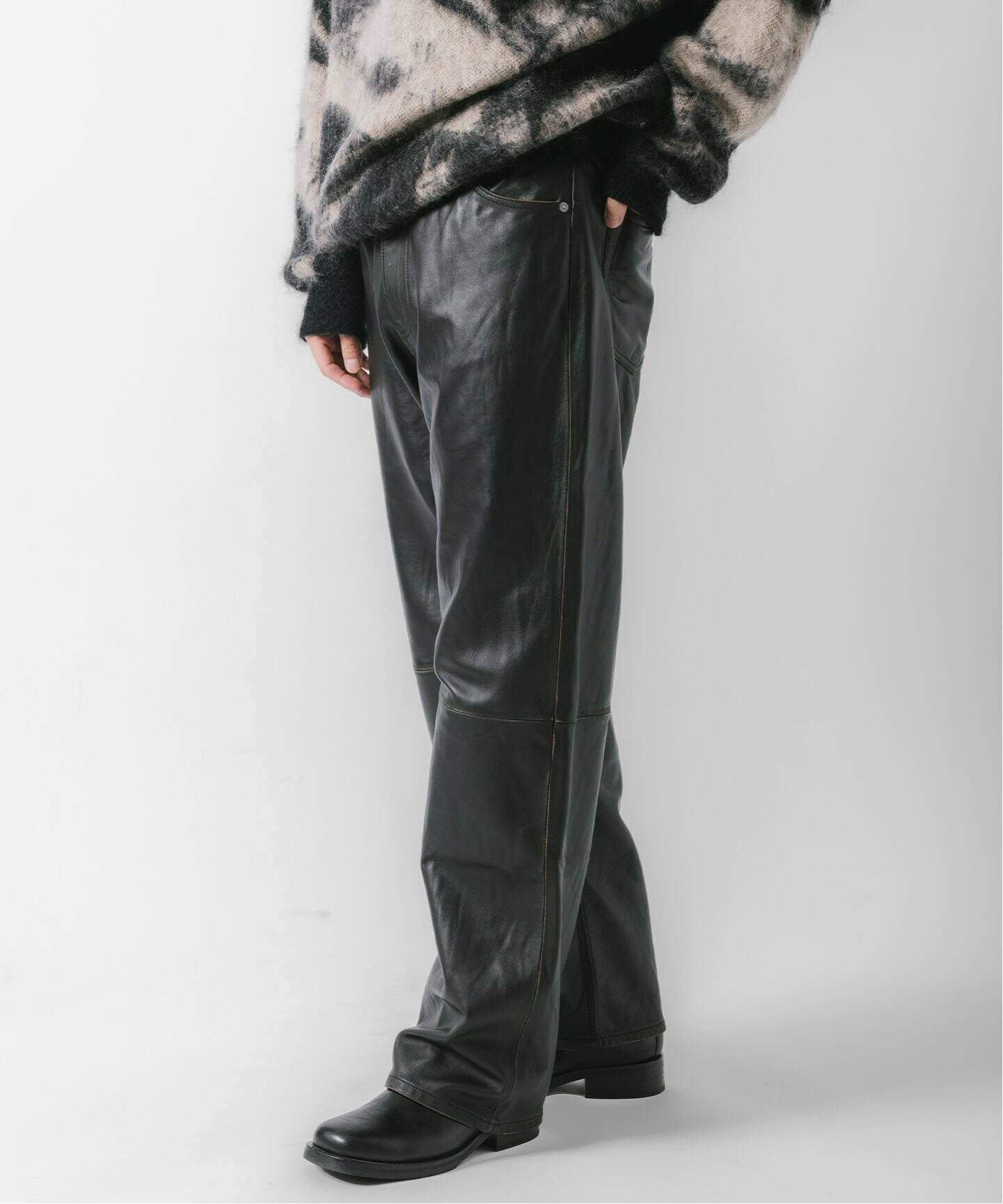 1月限定値下げ　ヨーク　YOKE レザーパンツ　ベルテッド　シープレザー　本革 YOKE - 【残りわずか】Cut-Off Leather Car Coat | ACRMTSM