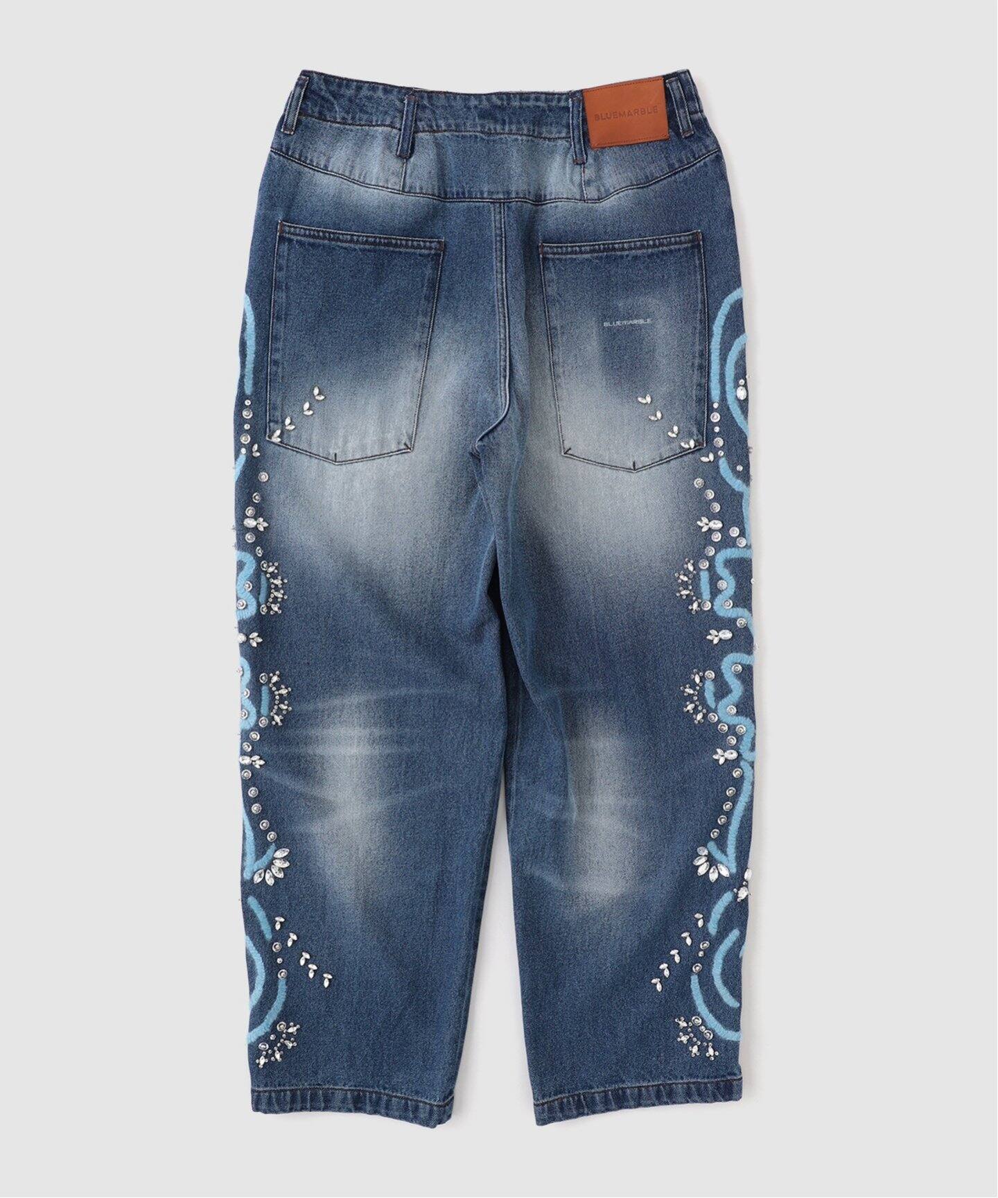 BLUEMARBLE / ブルーマーブル】 Baggy embroidered denim（デニム 