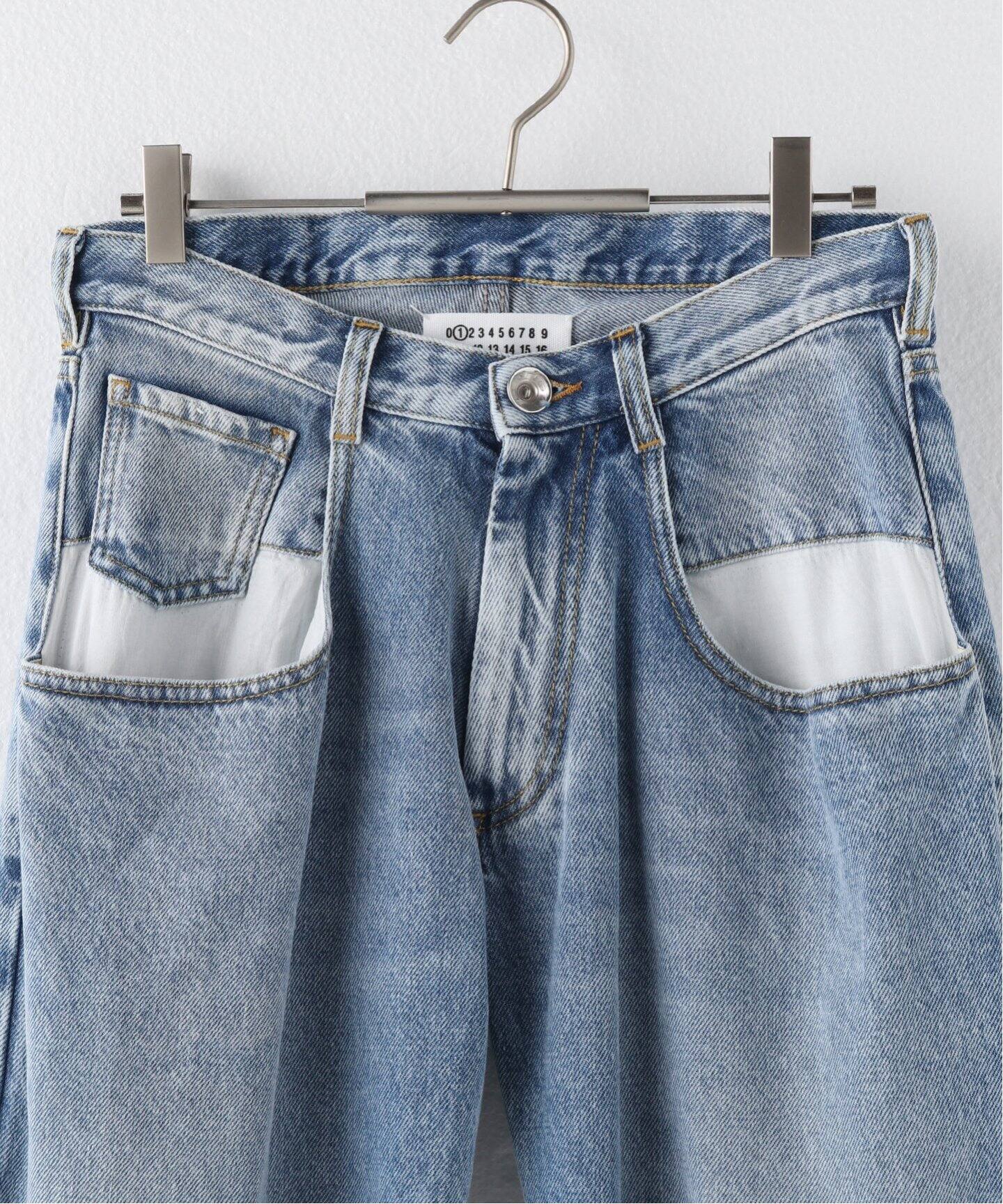 MAISON MARGIELA 】ストレートジーンズ コントラストポケット付き 