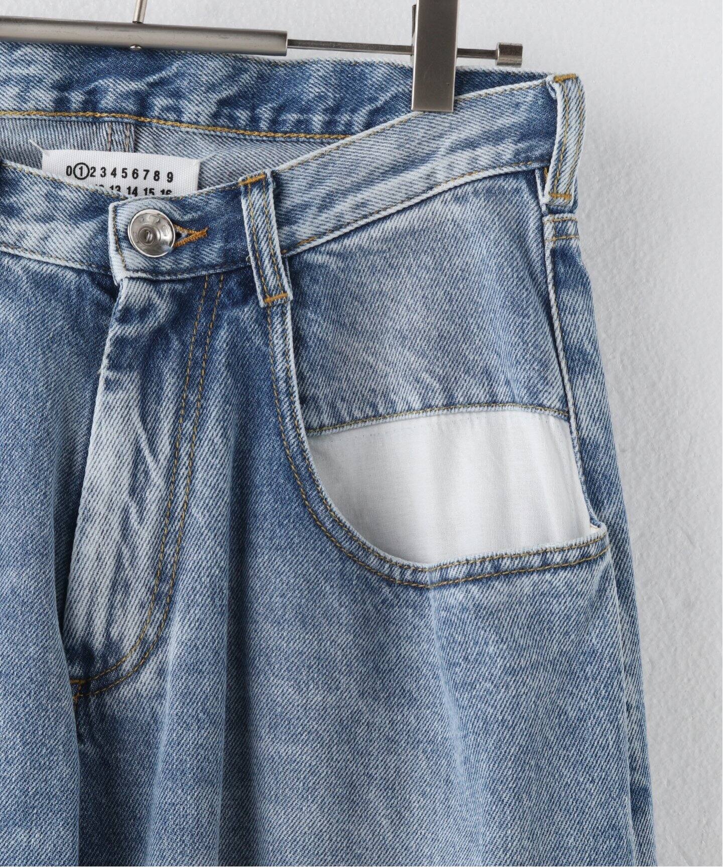 MAISON MARGIELA 】ストレートジーンズ コントラストポケット付き 