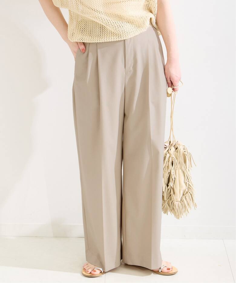 CELINE◇フィービー期 裾装飾 タックパンツ センタープレス 34/ウール 