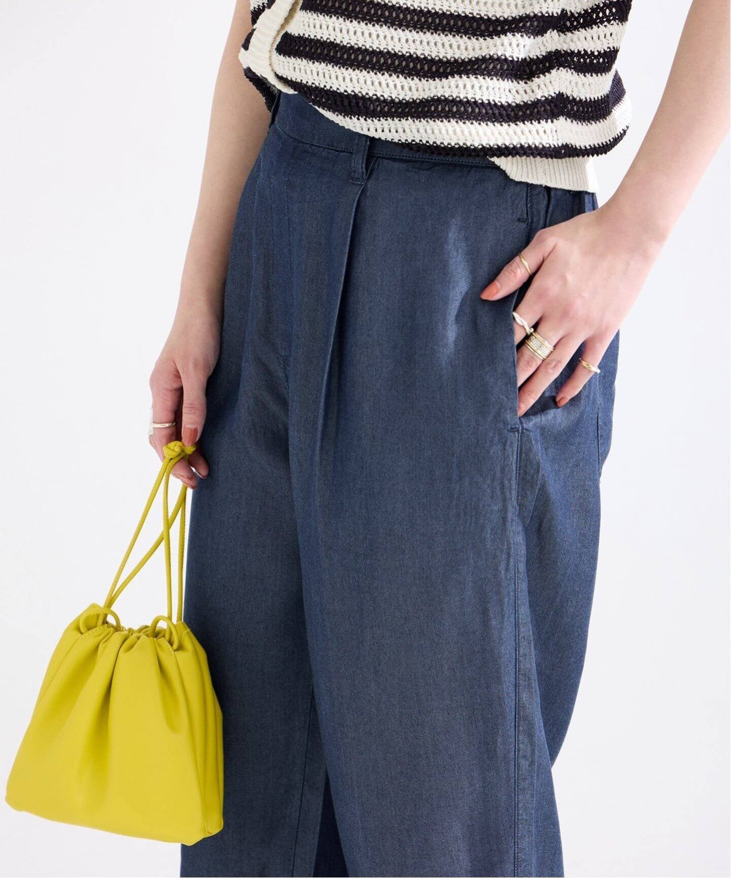 追加》手洗い可 / セルロースワイドパンツ（スラックス）｜B.C STOCK