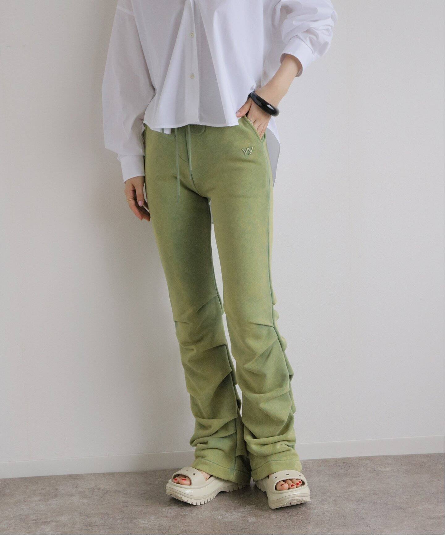 OPEN YY / オープンワイワイ】JERSEY SHIRRING PANTS（その他パンツ  