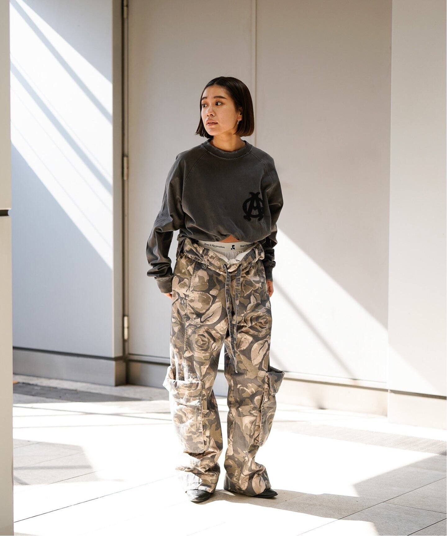 OPEN YY / オープンワイワイ】 CAMO ROLLED WAIST CARGO PANTS（カーゴ 