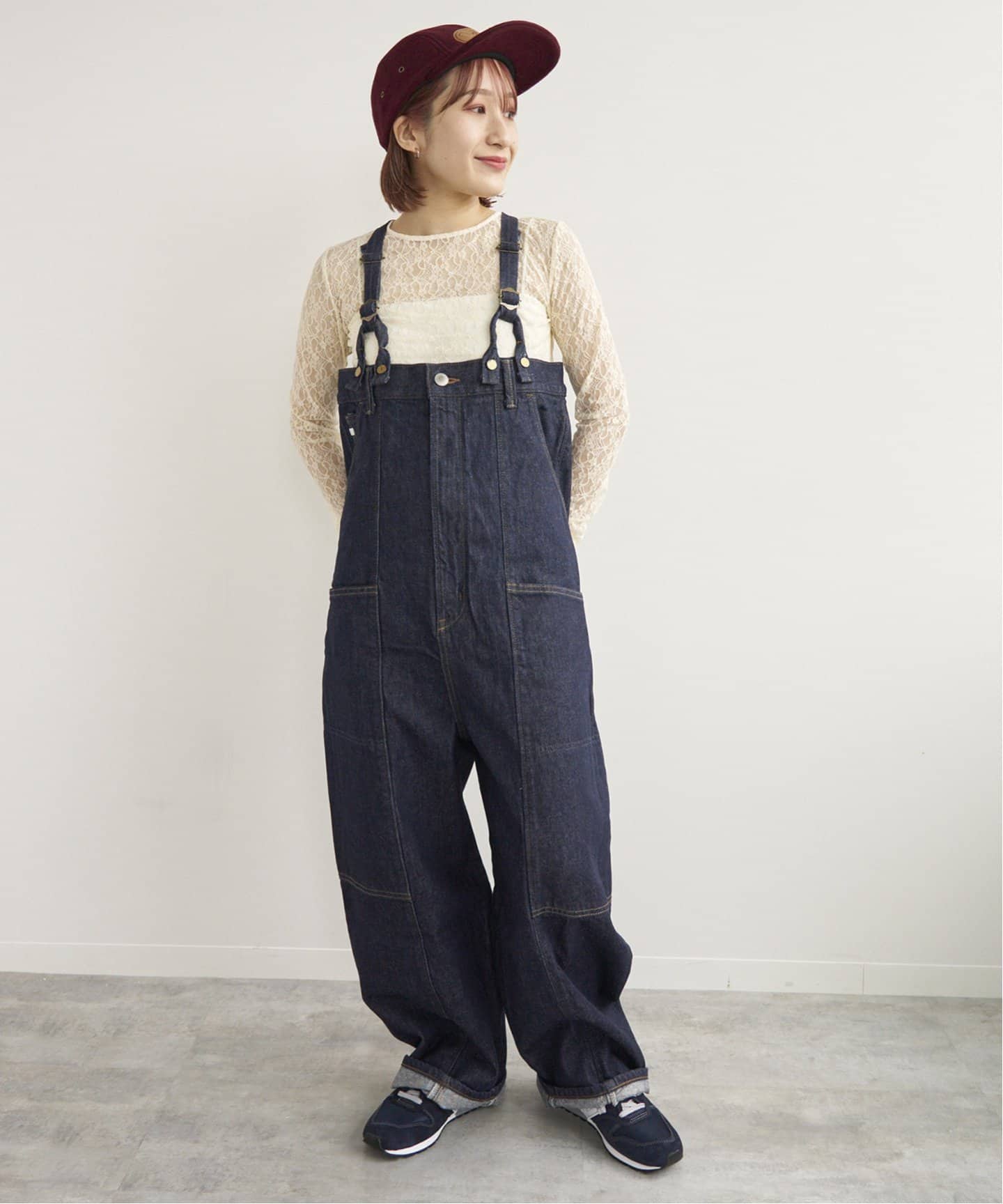 atelier SOMETHING W KNEE SALOPETTE/マルチウェイデニムベア