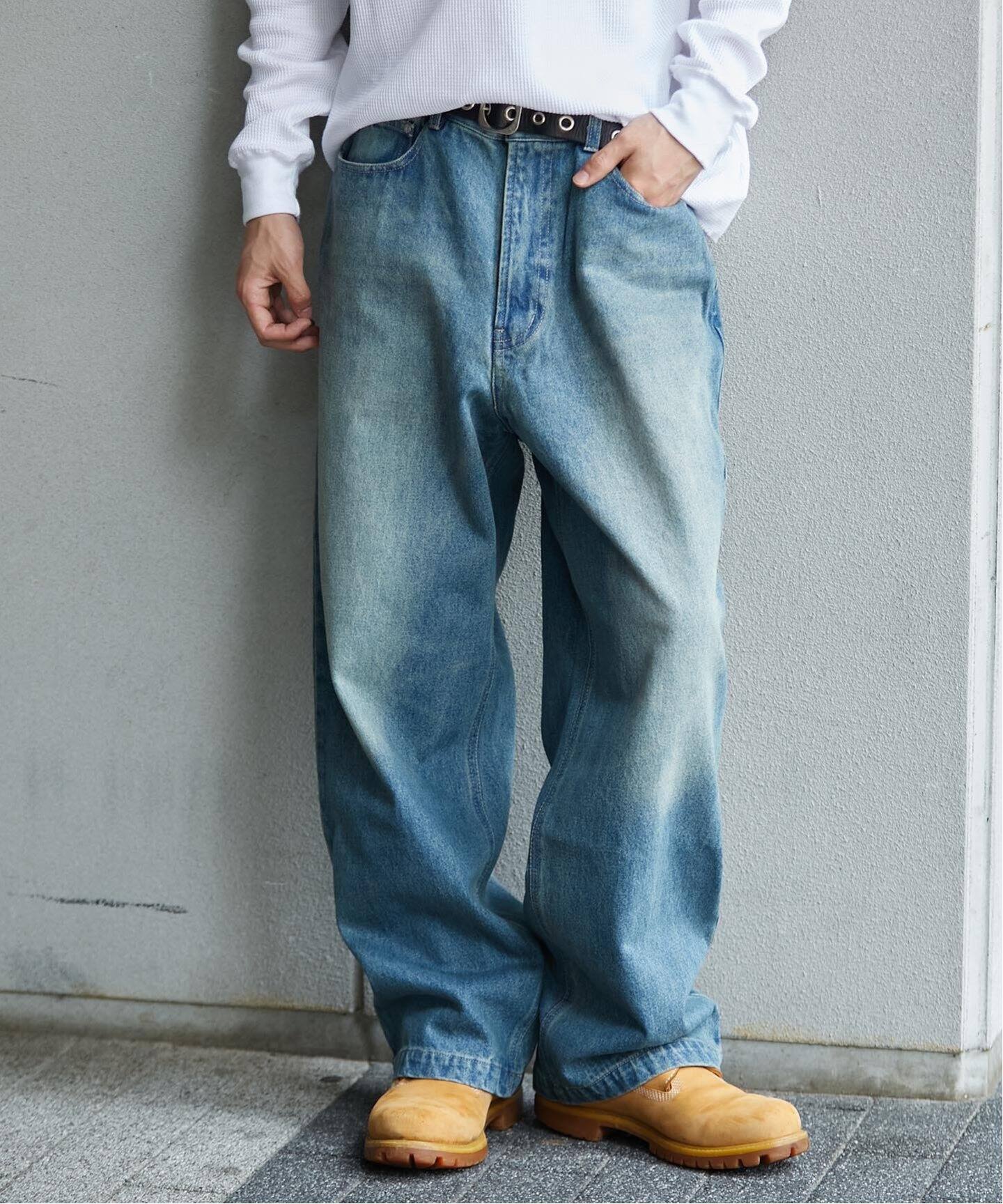 追加》[B.A.C.D]ワイドストレートデニム（デニムパンツ・ジーンズ 