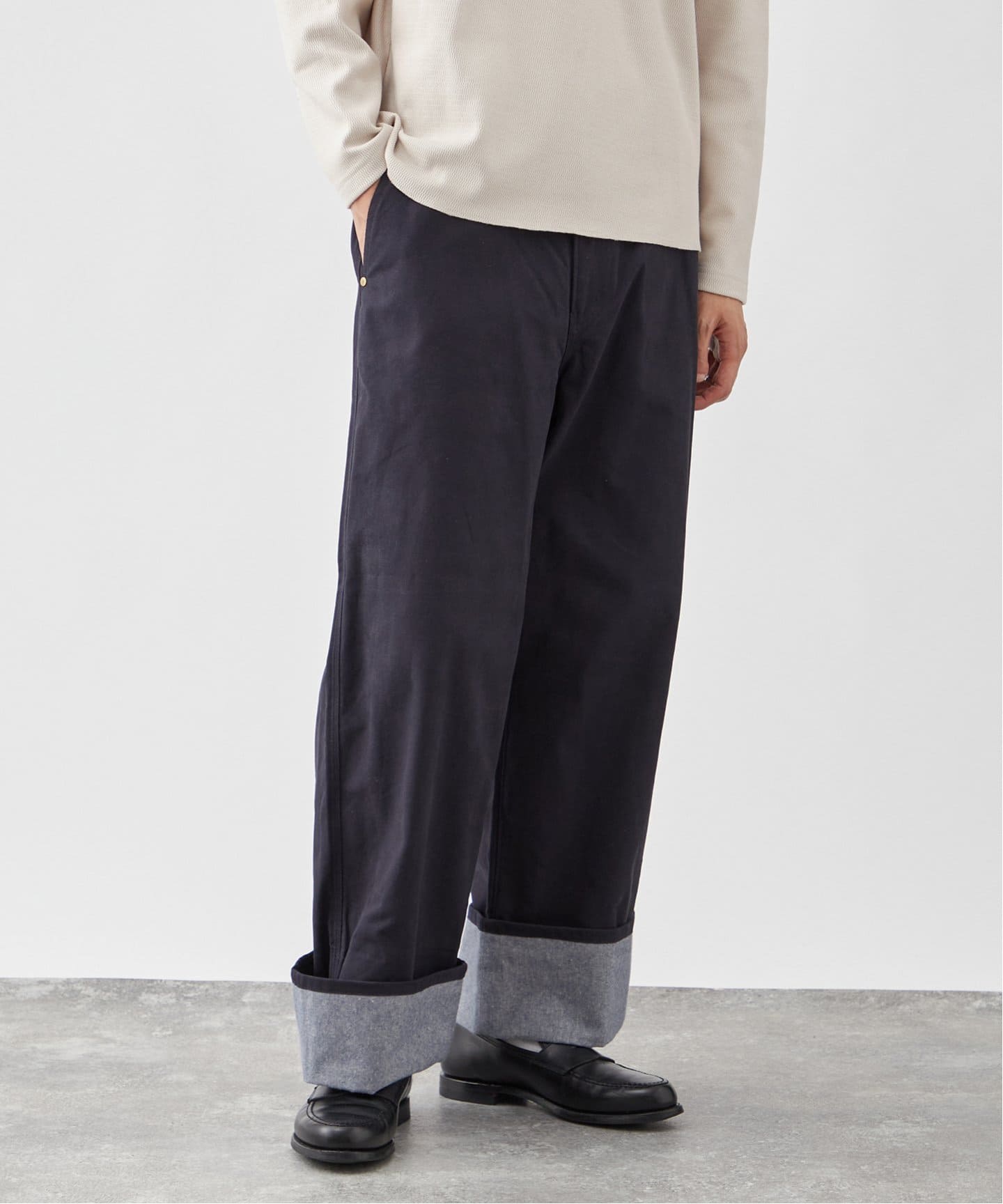 YAECA グレー チノパン ロールアップ CANVAS ロールアップパンツ（チノパンツ）｜B.C STOCK（ベーセー