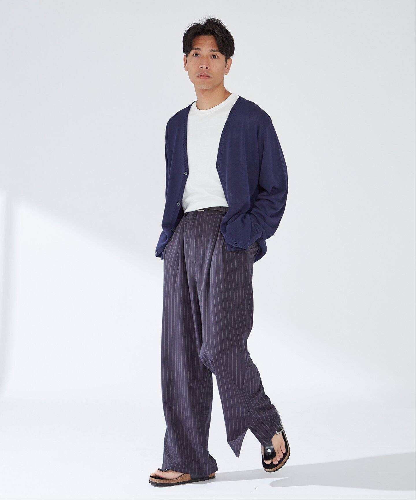 PIN ST.SIDE SLIT WIDE パンツ（スラックス）｜B.C STOCK（ベー