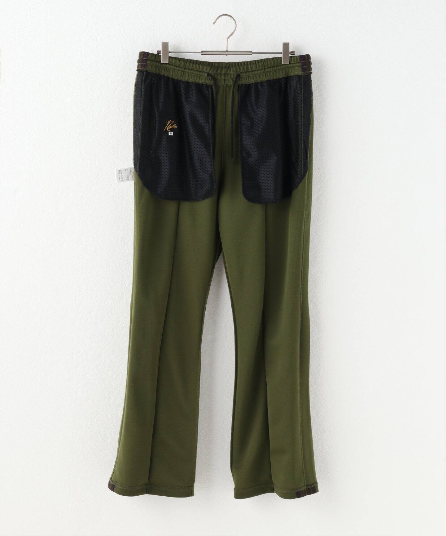 Needles ニードルス 19AW BOOTCUT TRACK PANT POLY SMOOTH 刺繍ロゴ 