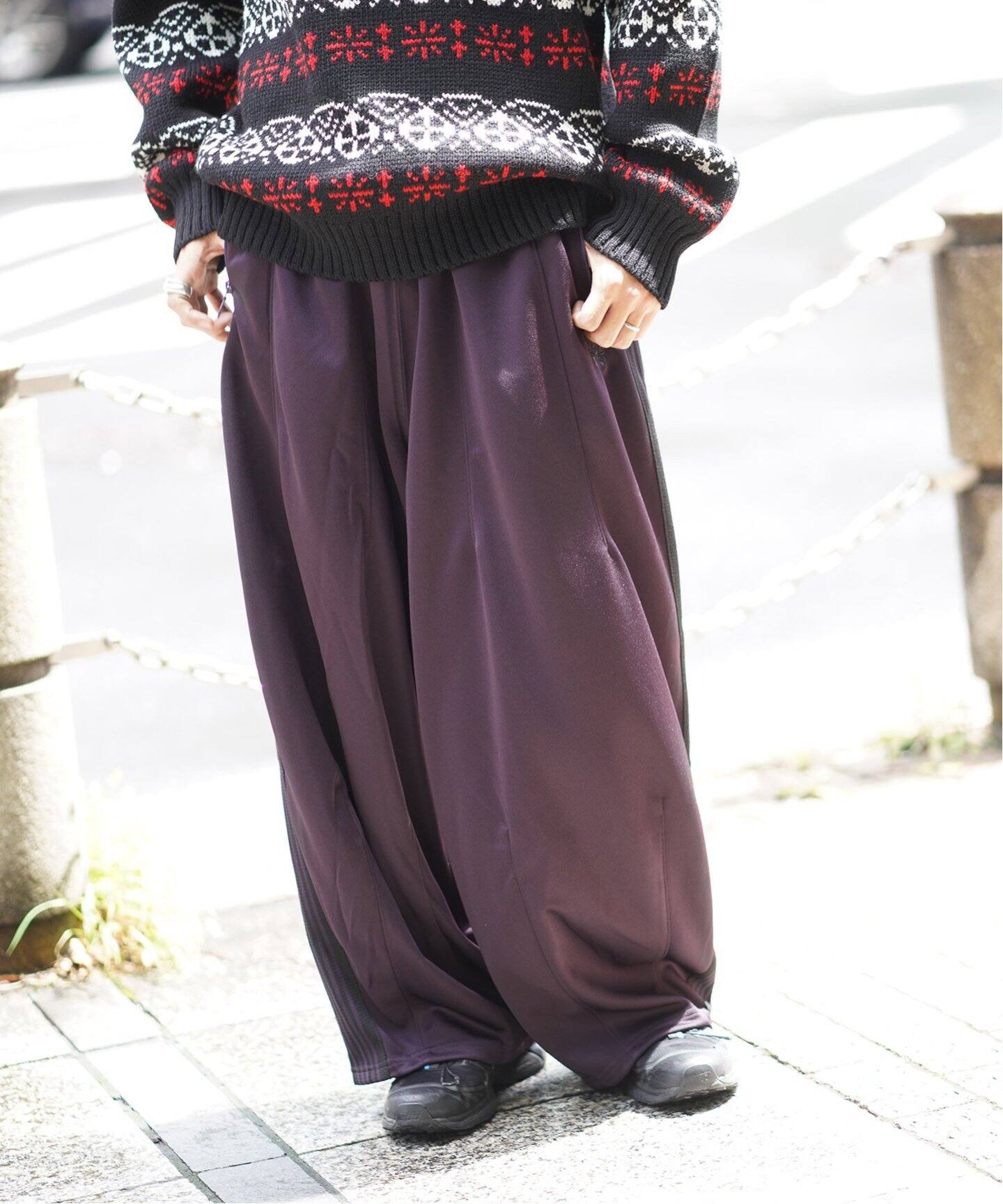 Needles ニードルス トラックパンツ Lサイズ ダークパープル（Needles  