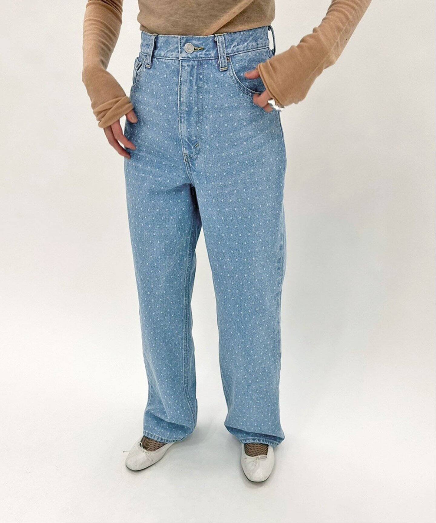 ドットハイウエストデニム（デニムパンツ・ジーンズ）｜EDIT.FOR LULU  