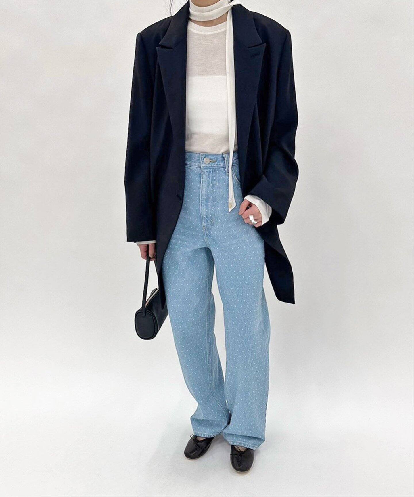 ドットハイウエストデニム（デニムパンツ・ジーンズ）｜EDIT.FOR LULU  