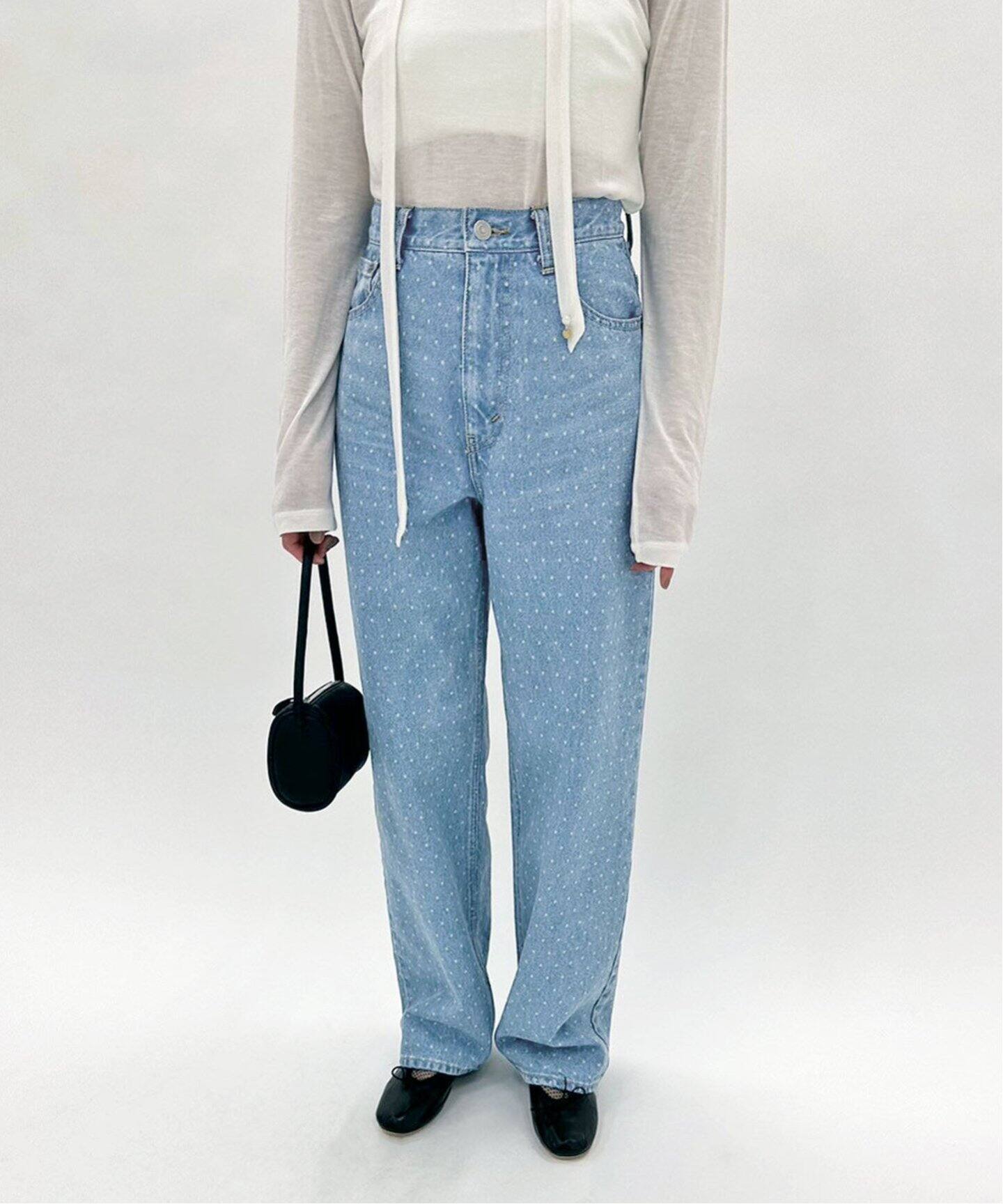 ドットハイウエストデニム（デニムパンツ・ジーンズ）｜EDIT.FOR LULU  