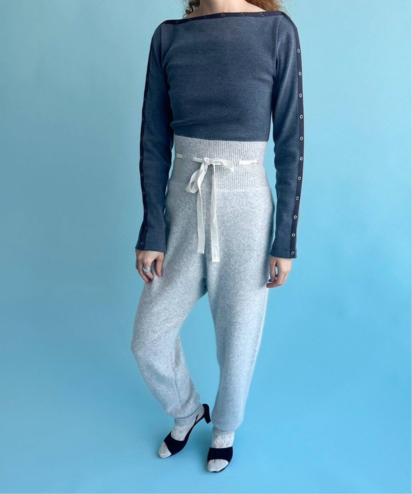 タグ付き新品 petite LULU アンゴラMIXパンツ グレー 追加》petite LULU アンゴラMIXニットパンツ（その他パンツ）｜EDIT