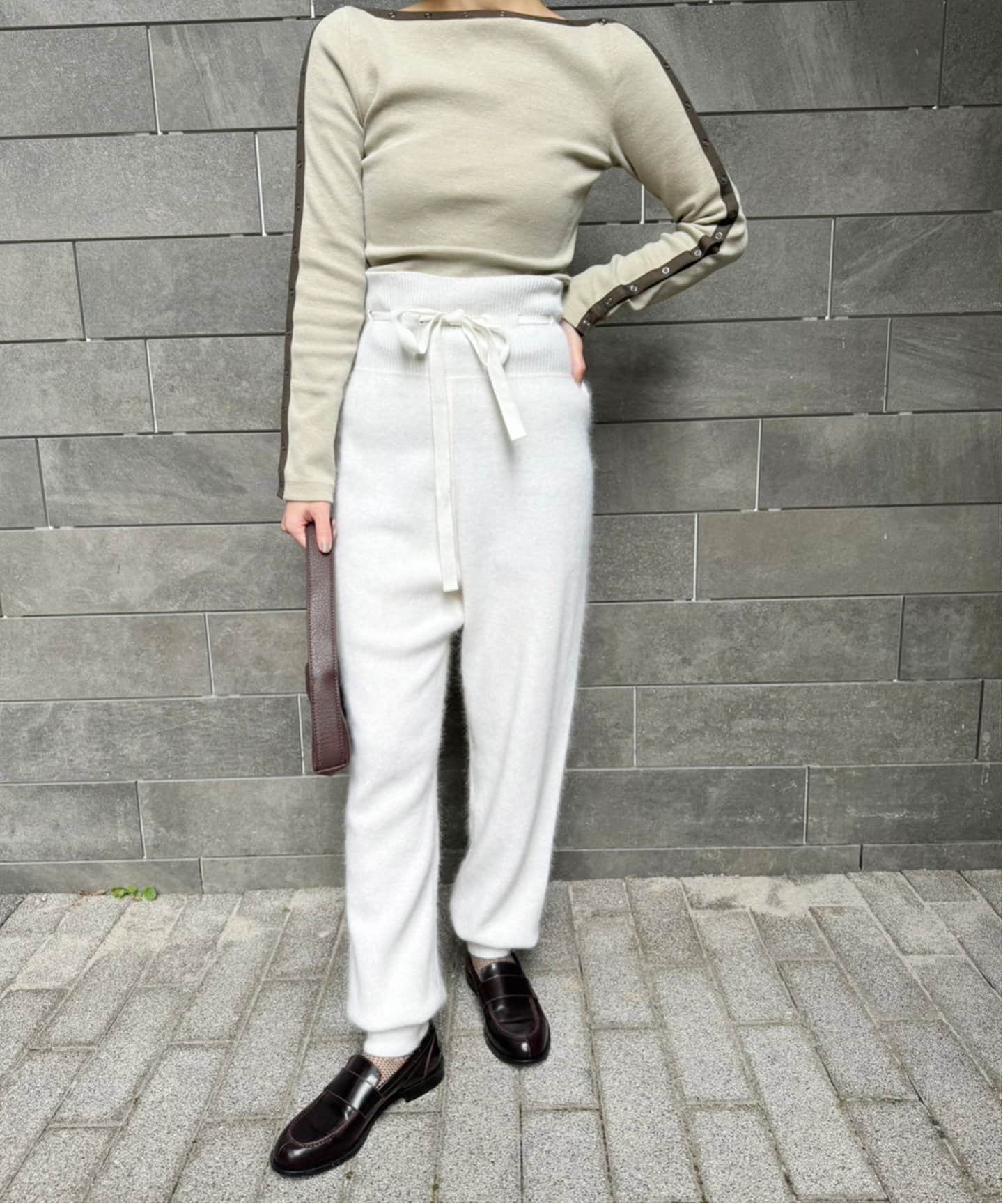 タグ付き新品 petite LULU アンゴラMIXパンツ グレー 追加》petite LULU アンゴラMIXニットパンツ（その他パンツ）｜EDIT