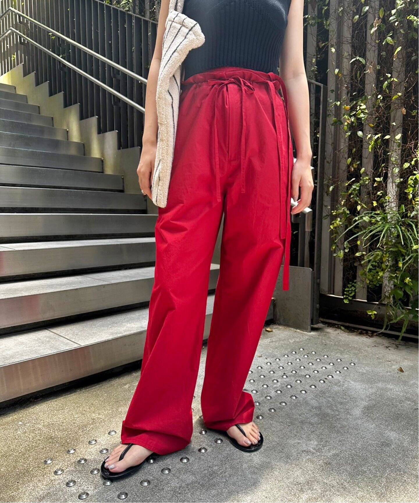 VERSO/ヴェルソ】Strap Cotton Pants（スラックス）｜EDIT.FOR LULU 