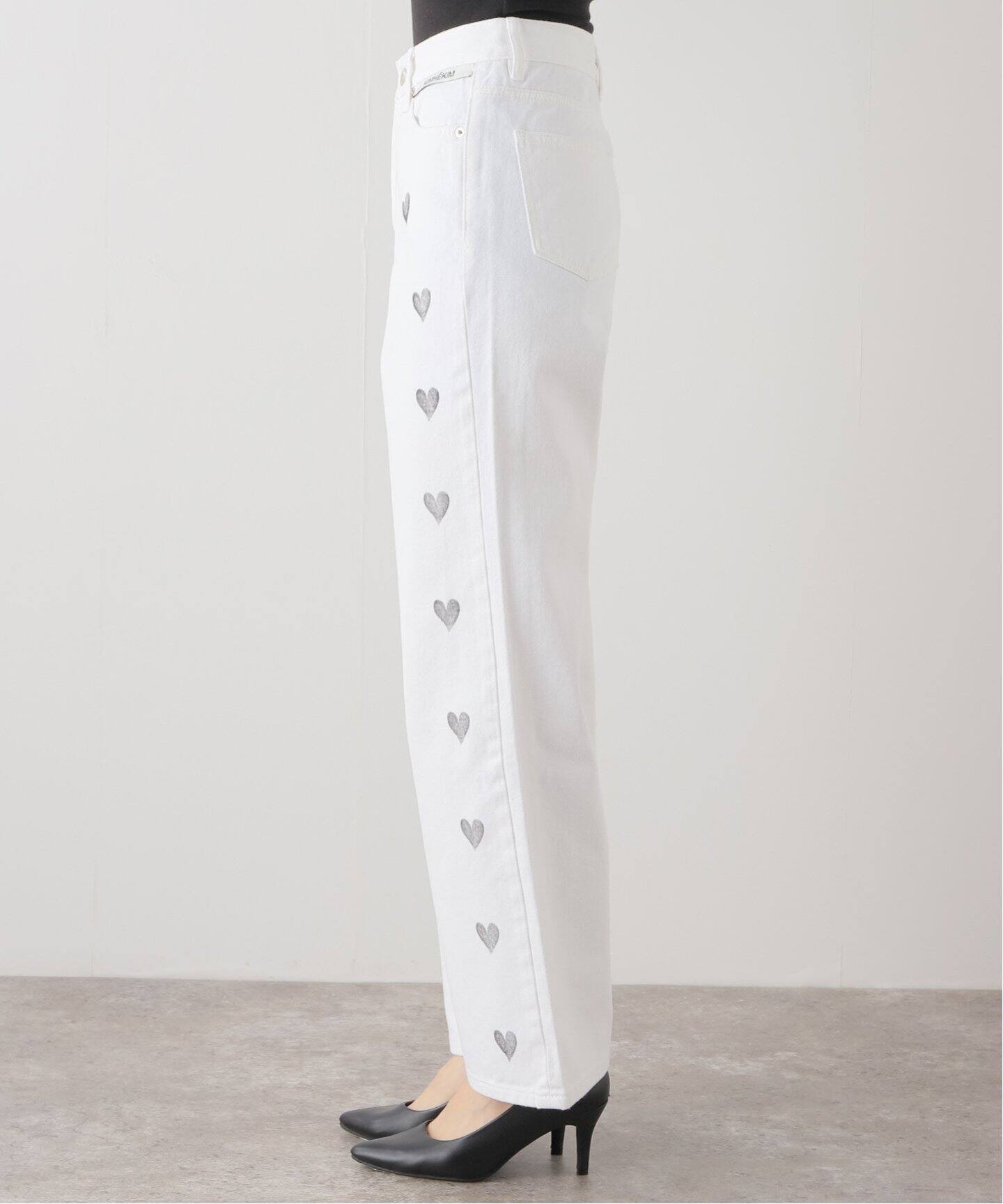 KIMHEKIM/キムヘキム】HEART STAMPED DENIM（デニムパンツ・ジーンズ 