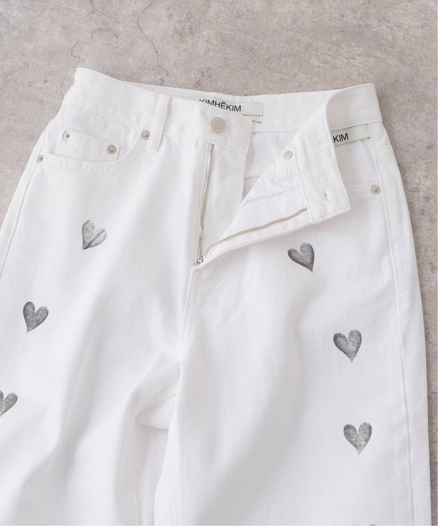 KIMHEKIM/キムヘキム】HEART STAMPED DENIM（デニムパンツ 