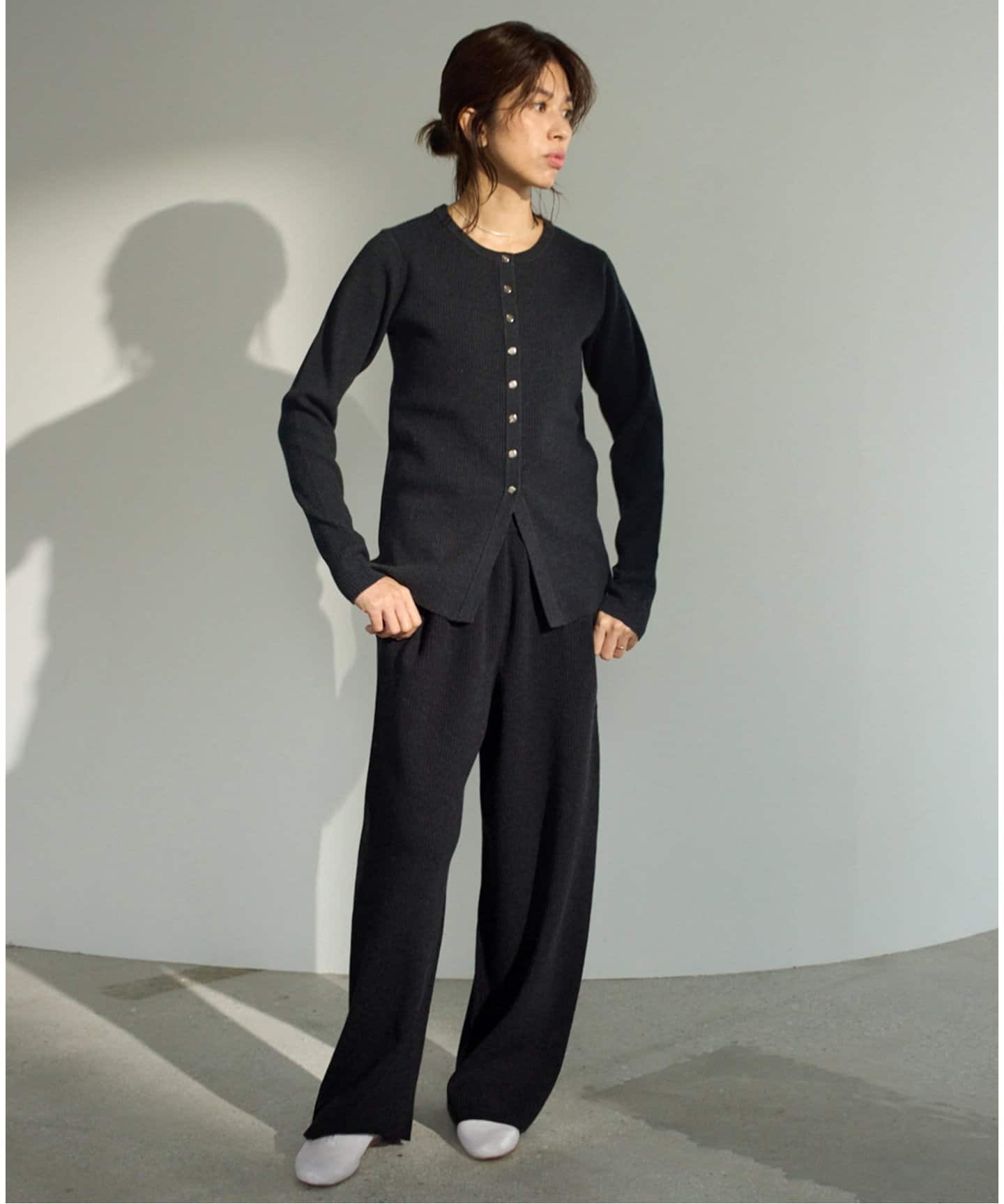 IENA Sn.WEEKEND リブ　ニットパンツ　グレー38 Sn.WEEKEND リブパンツ（その他パンツ）｜IENA（イエナ）の通販