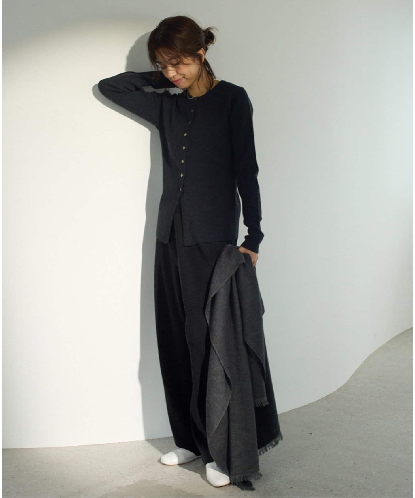黒 リブ編み スリムフィットパンツ 新品 IENA