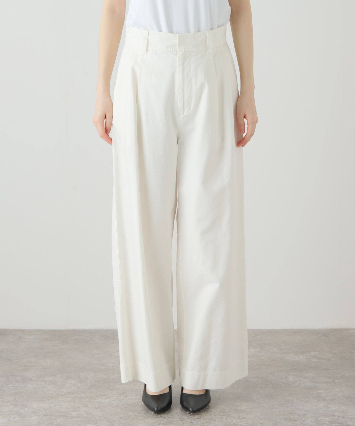 【美品】IENA ローウエストチノ ホワイト 38 2024ss IENA ローウエストチノパンツ ホワイト 38 ローウエスト