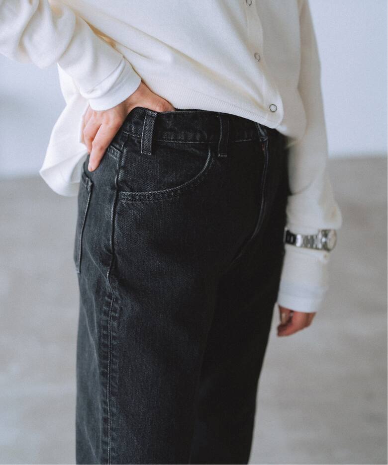 BLACK ハイウエストカットオフデニム（デニムパンツ・ジーンズ）｜IENA  