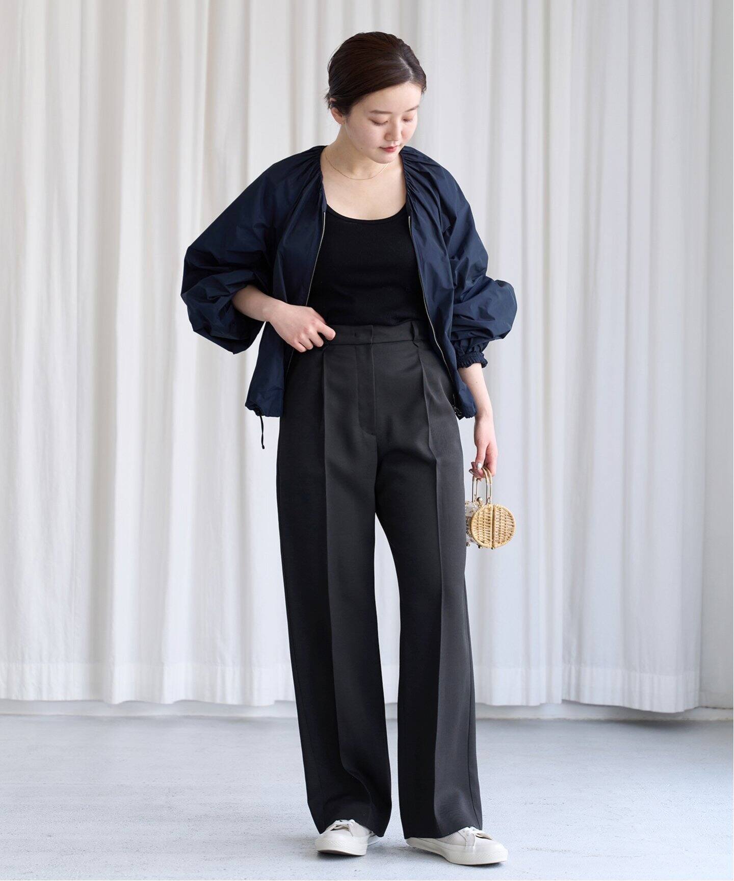 【新品】&エルシー　ツイルタックパンツ ＆ellecy ツイルタックパンツ