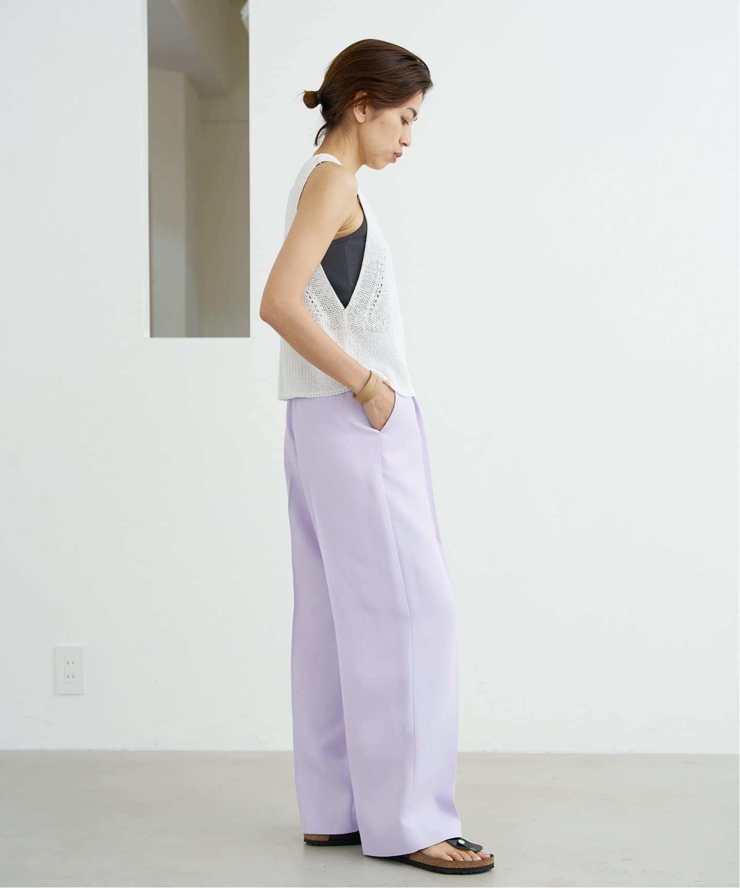 新品♡IENA 追加》endo.clearツイルタックパンツ（スラックス）｜IENA（イエナ）の