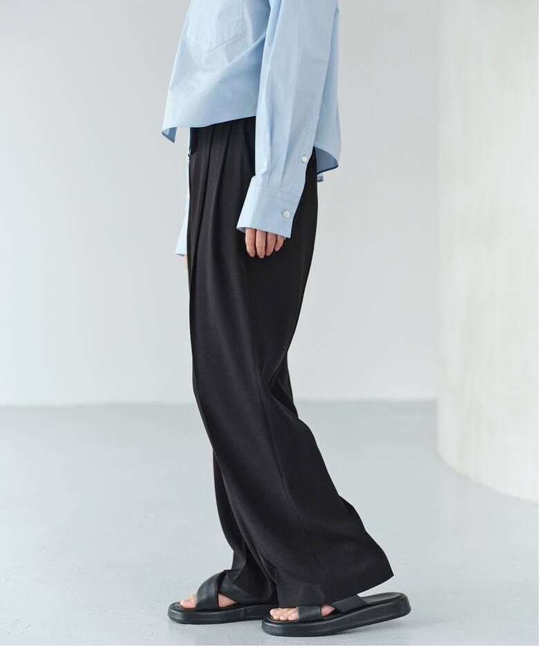 TA/PL ジョーゼットタックワイドパンツ（スラックス）｜IENA（イエナ  