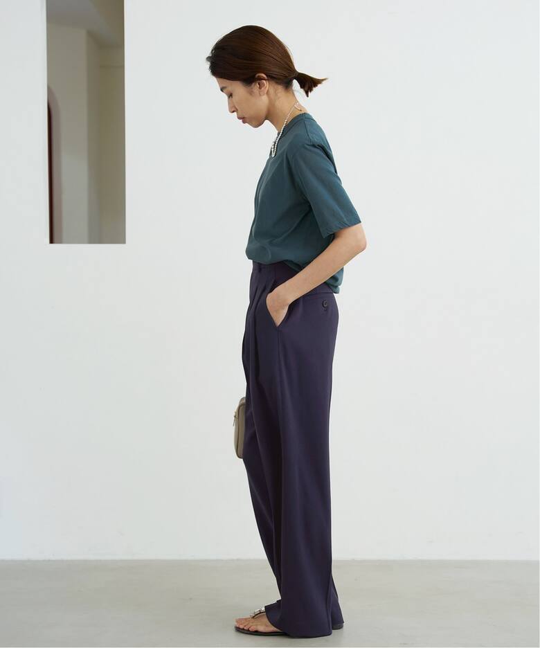 TA/PL ジョーゼットタックワイドパンツ（スラックス）｜IENA  