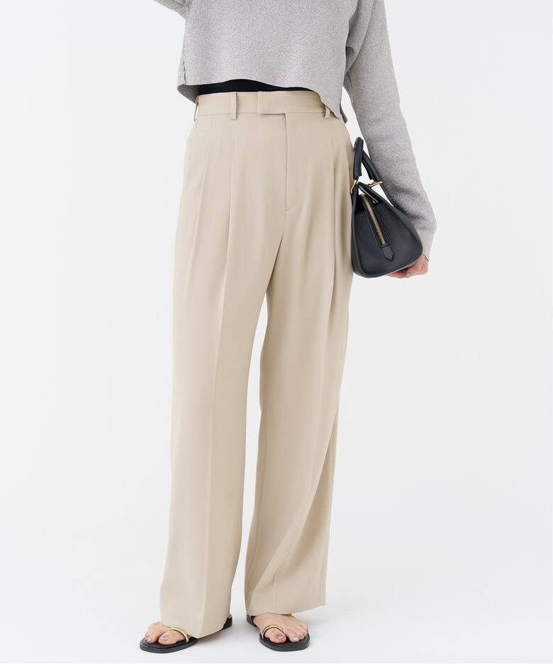 TA/PL ジョーゼットタックワイドパンツ（スラックス）｜IENA（イエナ  