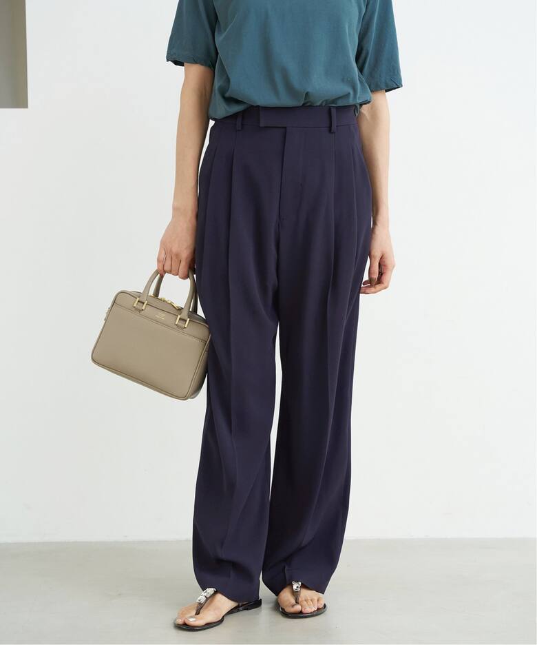 TA/PL ジョーゼットタックワイドパンツ（スラックス）｜IENA（イエナ  