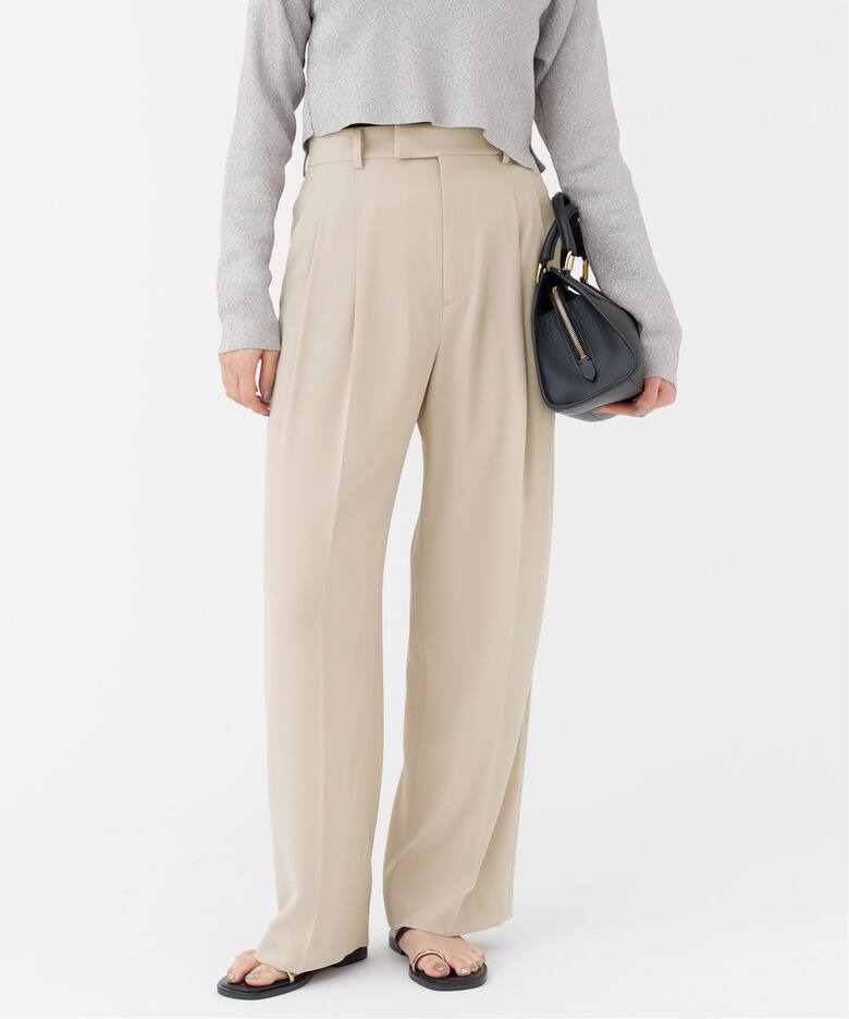 追加》TA/PL ジョーゼットタックワイドパンツ（スラックス  