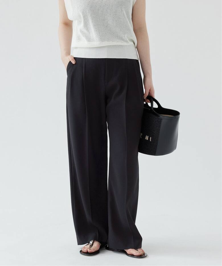 追加》TA/PL ジョーゼットタックワイドパンツ（スラックス）｜IENA  