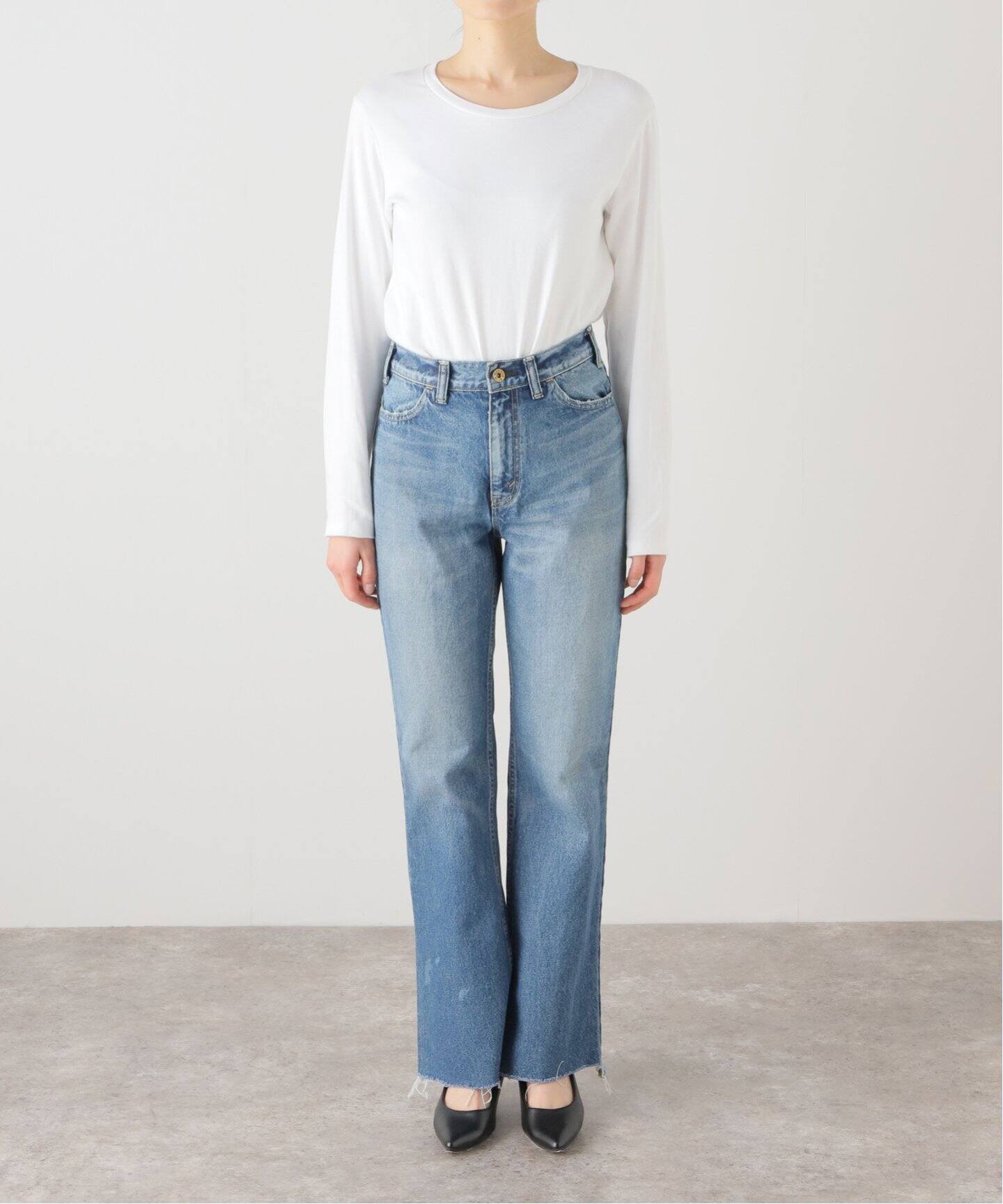 MADISONBLUE/マディソンブルー】HEM CUT FLARE PT DENIM デニム 